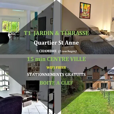 T1 Spacieux - Jardin & Terrasse - Quartier St Anne Apartment
